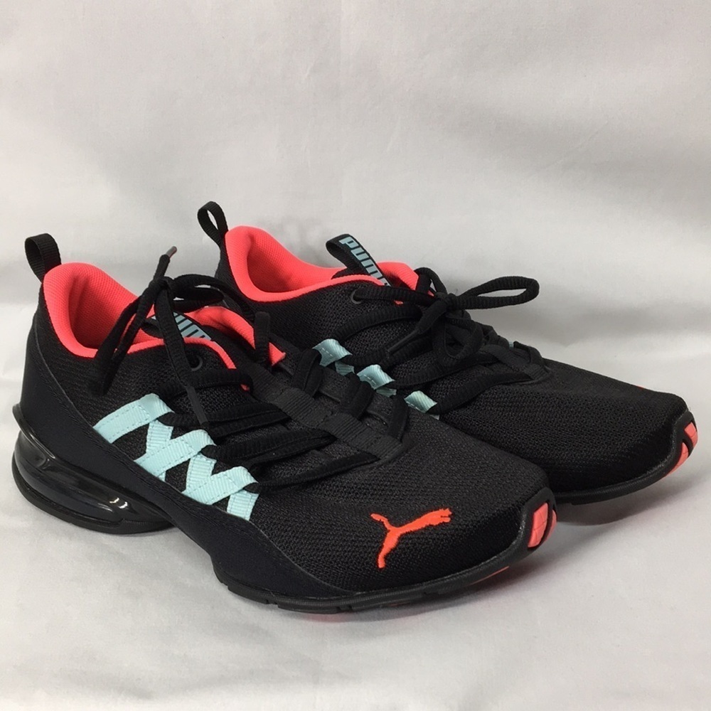Puma Black and Coral Sneakers